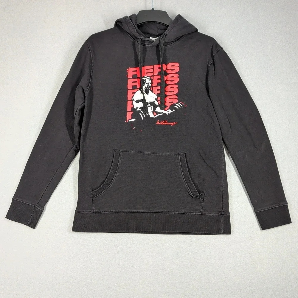 Arnold's‎ Pump Club Hoodie Men L Black Arnold Schwarzenegger Reps Bodybuilding